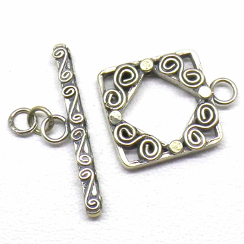 Bali Ornate Toggles bali silver bead