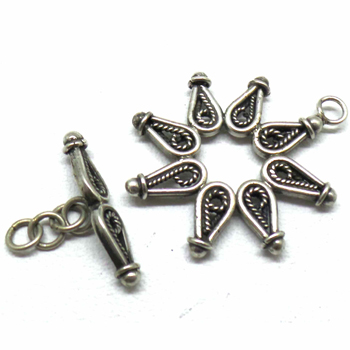 Bali Ornate Toggles bali silver bead