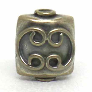 Stamped Beads bali silver bead