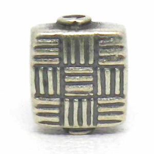 Stamped Beads bali silver bead