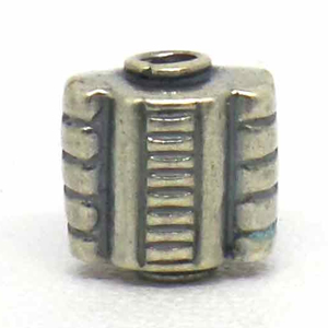 Stamped Beads bali silver bead