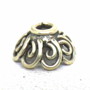 Caps bali silver bead