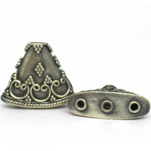 Cones bali silver bead