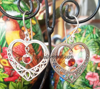 Earring bali silver bead