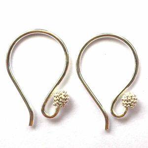 Earring Hooks bali silver bead