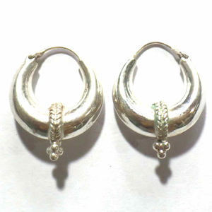 Earring Hoops bali silver bead