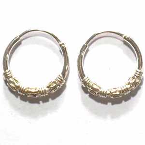 Earring Hoops bali silver bead