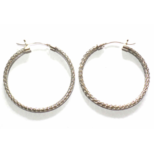 Earring Hoops bali silver bead