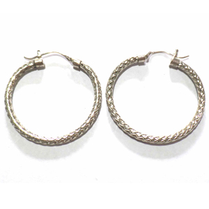 Earring Hoops bali silver bead