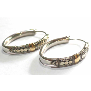 Earring Hoops bali silver bead