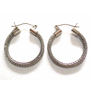 Earring Hoops bali silver bead