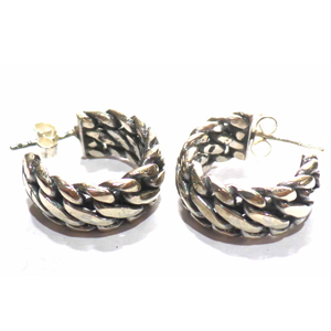 Earring Hoops bali silver bead