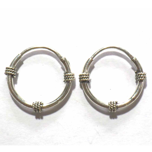 Earring Hoops bali silver bead