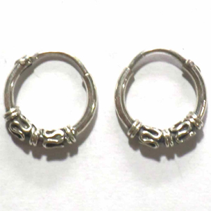 Earring Hoops bali silver bead