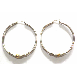 Earring Hoops bali silver bead