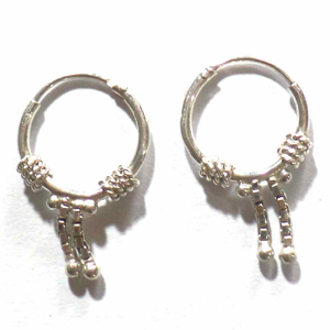 Earring Hoops bali silver bead