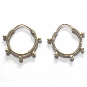 Earring Hoops bali silver bead