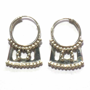 Earring Hoops bali silver bead