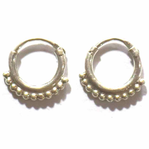 Earring Hoops bali silver bead