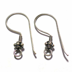 Earring Hooks bali silver bead