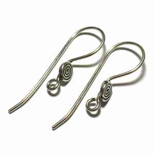 Earring Hooks bali silver bead