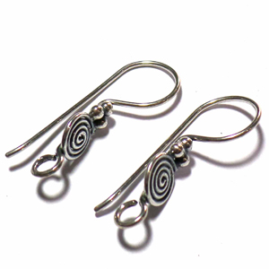 Earring Hooks bali silver bead