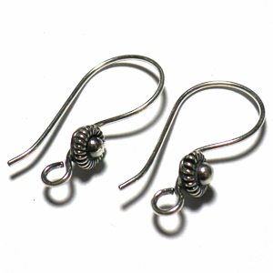 Earring Hooks bali silver bead