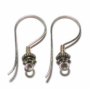 Earring Hooks bali silver bead