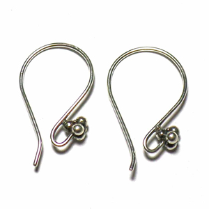 Earring Hooks bali silver bead