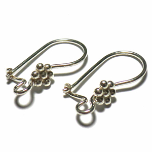 Earring Hooks bali silver bead