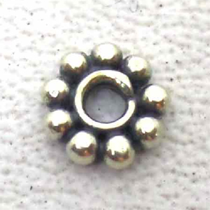 Flat / Daisy Spacers bali silver bead