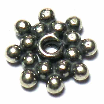 Flat Daisy Spacer bali silver bead