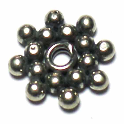 Flat Daisy Spacer bali silver bead