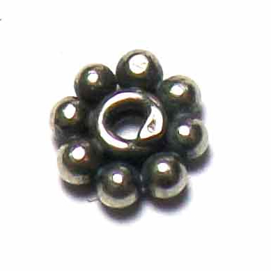 Flat Daisy Spacer bali silver bead