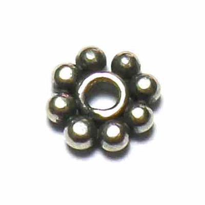 Flat Daisy Spacer bali silver bead