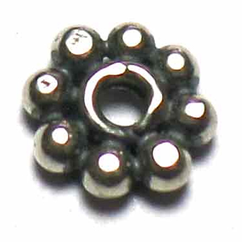 Flat Daisy Spacer bali silver bead