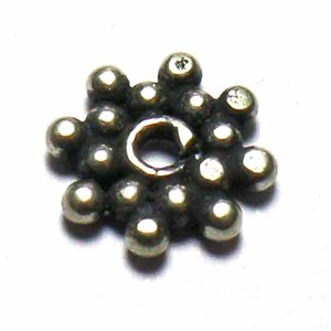 Flat Daisy Spacer bali silver bead