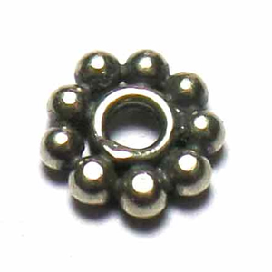 Flat Daisy Spacer bali silver bead