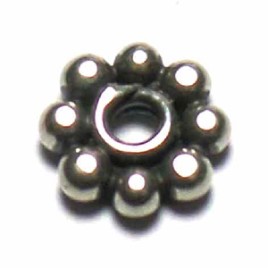 Flat Daisy Spacer bali silver bead