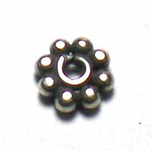 Flat Daisy Spacer bali silver bead