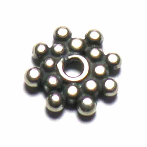 Flat Daisy bali silver bead