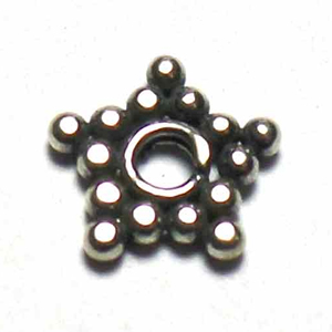 Flat Daisy Spacer bali silver bead