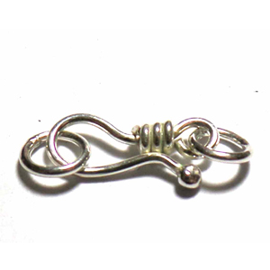 Hook Clasps bali silver bead