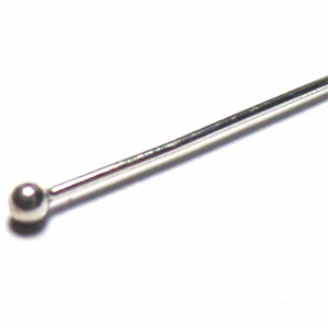 Head Pins Shiny bali silver bead