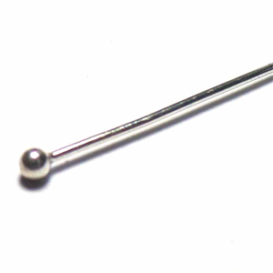 Headpins - Shiny bali silver bead