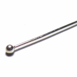 Headpins - Shiny bali silver bead