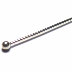 Headpins - Shiny bali silver bead