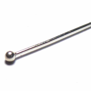 Headpins - Shiny bali silver bead