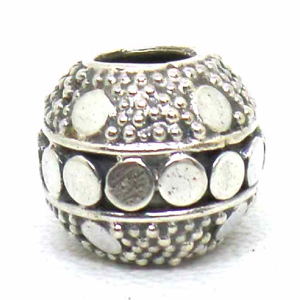 Large Hole Bead Handmade bali silver bead