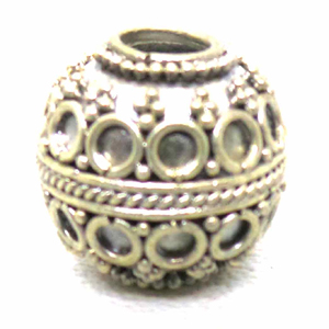 Large Hole Bead Handmade bali silver bead